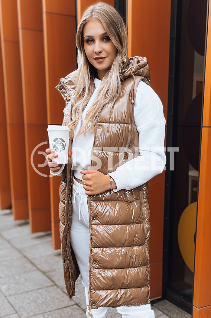 Kamizelka pikowana damska GANTINI kamelowa Dstreet TY3741