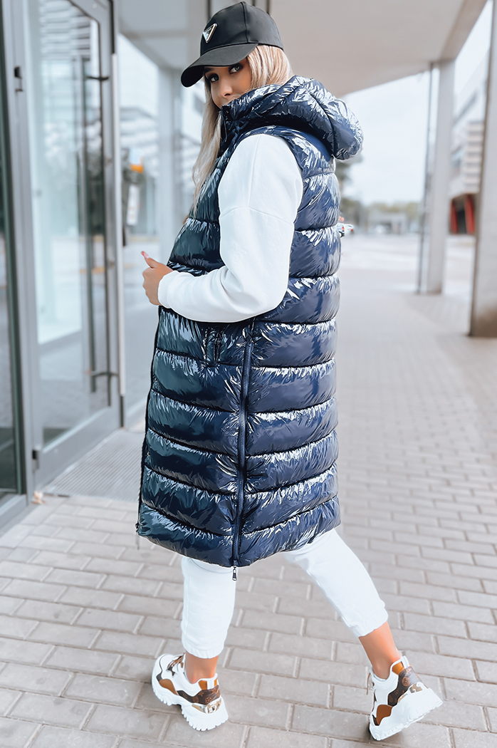 Kamizelka pikowana damska GANTINI niebieska Dstreet TY3743