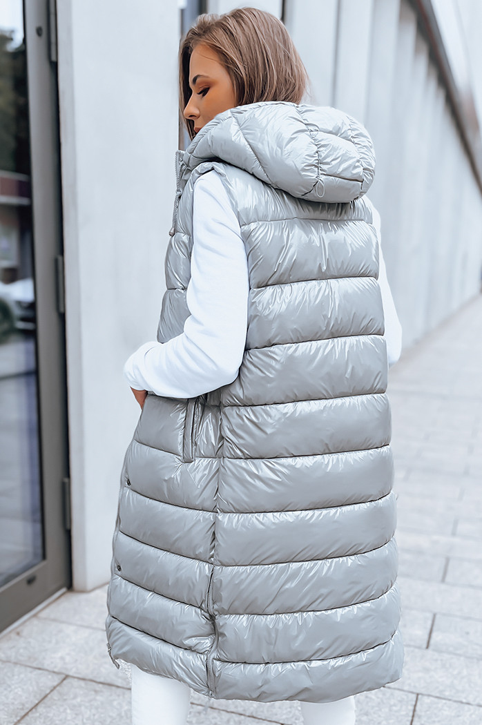 Kamizelka pikowana damska GANTINI srebrna Dstreet TY3744