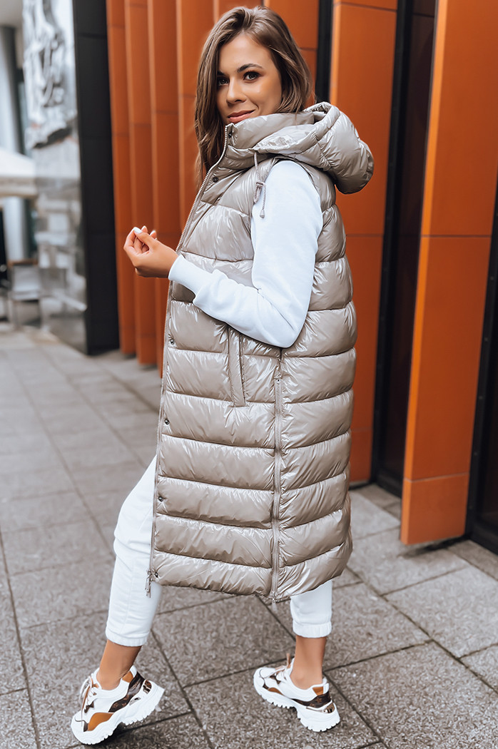 Kamizelka pikowana damska GANTINI beżowa Dstreet TY3745