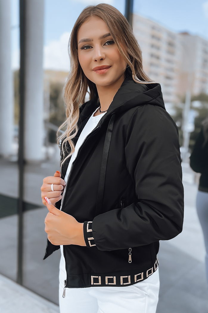 Bomberka damska z kapturem SELENE czarna Dstreet TY3751