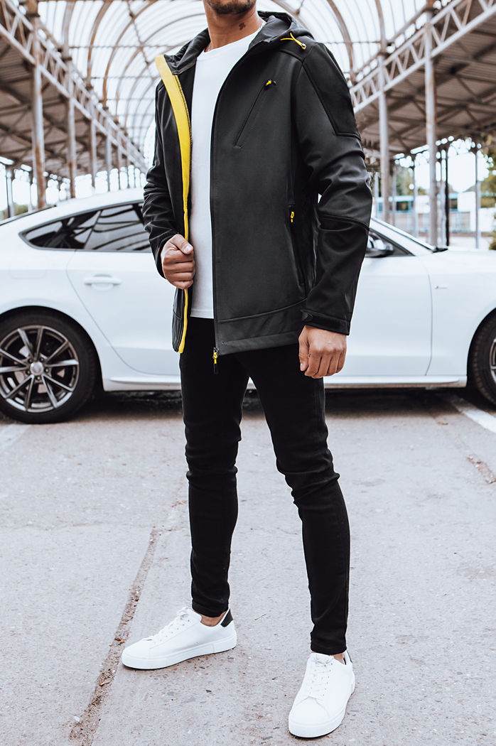 Softshell męski z kapturem ciemnoszary Dstreet TX4468