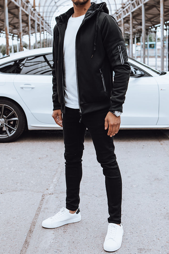 Rozpinana bluza męska ocieplana czarna Dstreet BX5627