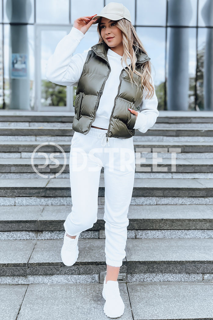 Pikowana kamizelka damska WILLOW zielona Dstreet TY3799