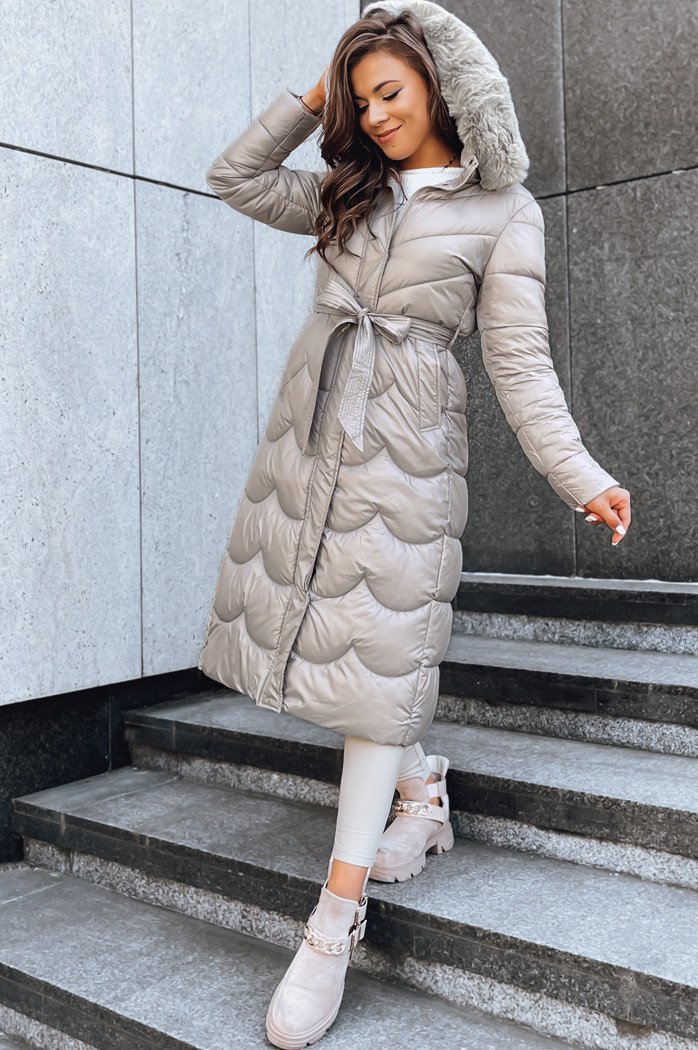 Płaszcz damski zimowy SCARLET beżowy Dstreet TY3806