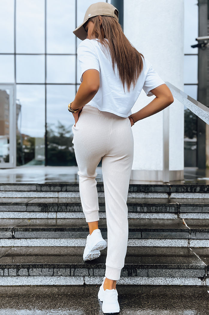 Spodnie sztruksowe damskie MARIE beżowe Dstreet UY1576