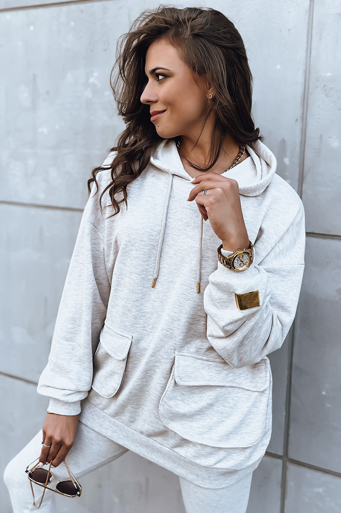 Komplet dresowy damski MATTHEW jasnobeżowy Dstreet AY0915