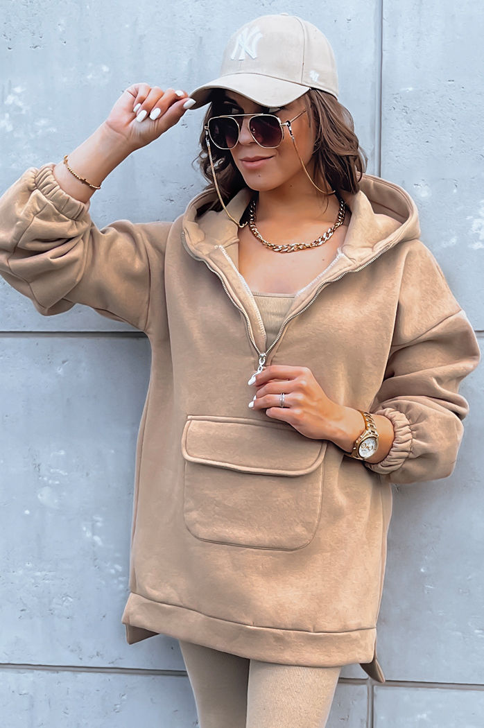 Komplet dresowy damski MAYALAN kamelowy Dstreet AY0942