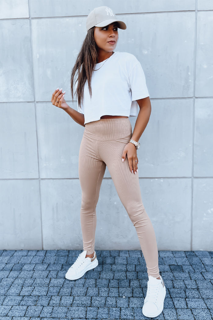 Legginsy damskie LOOK ME kamelowe Dstreet UY1620