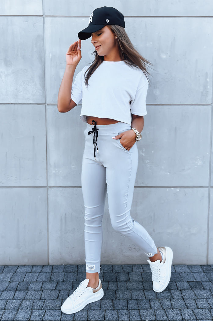 Spodnie damskie sportowe VELVET SKY jasnoszare Dstreet UY1628