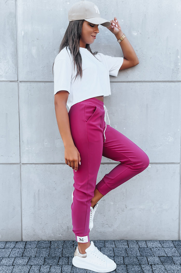 Spodnie damskie dresowe MACHI różowe Dstreet UY1633