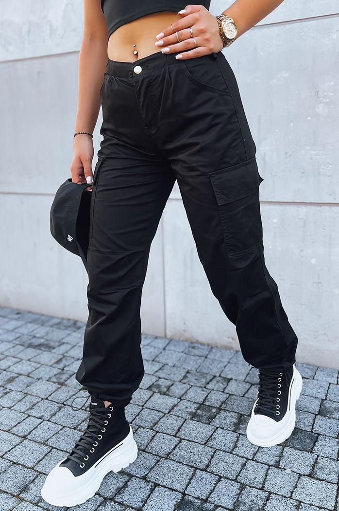 Spodnie damskie spadochronowe ADVENTURE czarne UY1640