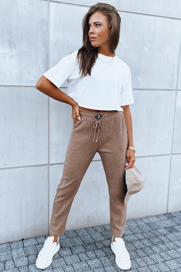 Spodnie dresowe damskie STARLUXE kamelowe Dstreet UY1646