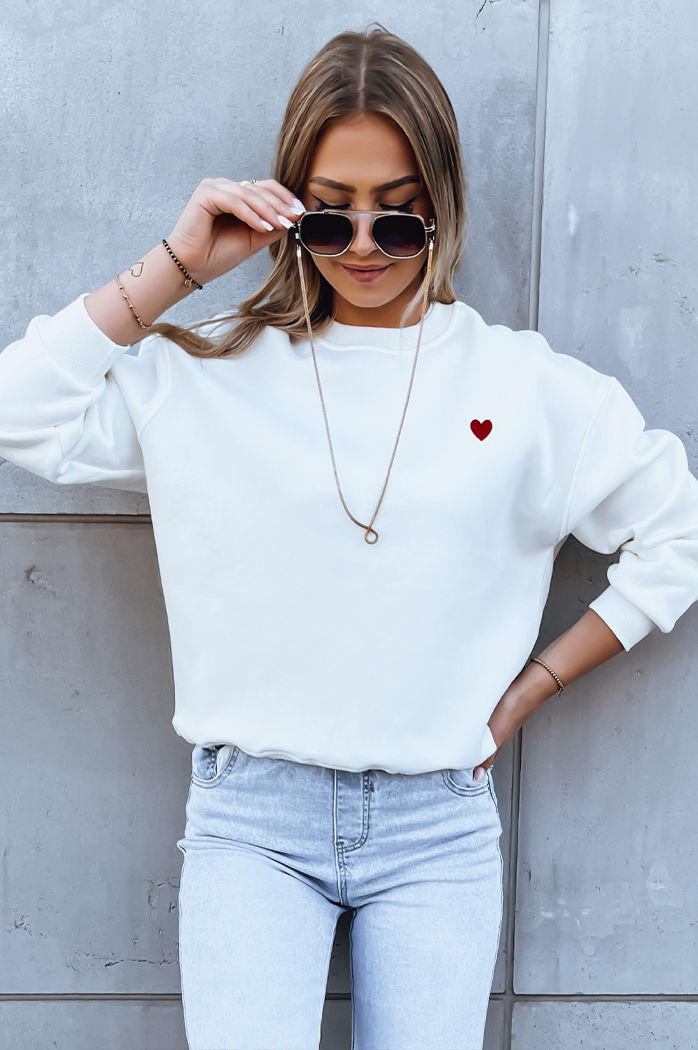 Bluza damska HEARTBEAT biała Dstreet BY1213