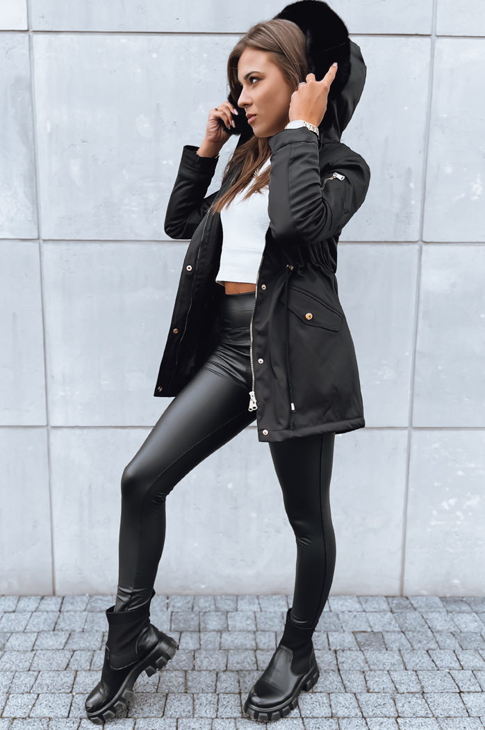 Kurtka zimowa damska parka GODDESS czarna Dstreet TY3867