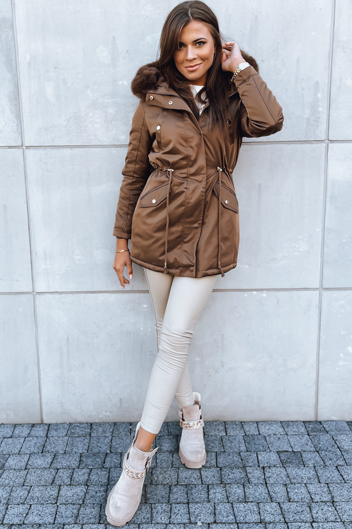 Kurtka zimowa damska parka GODDESS brązowa Dstreet TY3869