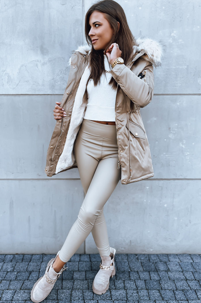 Kurtka zimowa damska parka VIXEN beżowa Dstreet TY3873