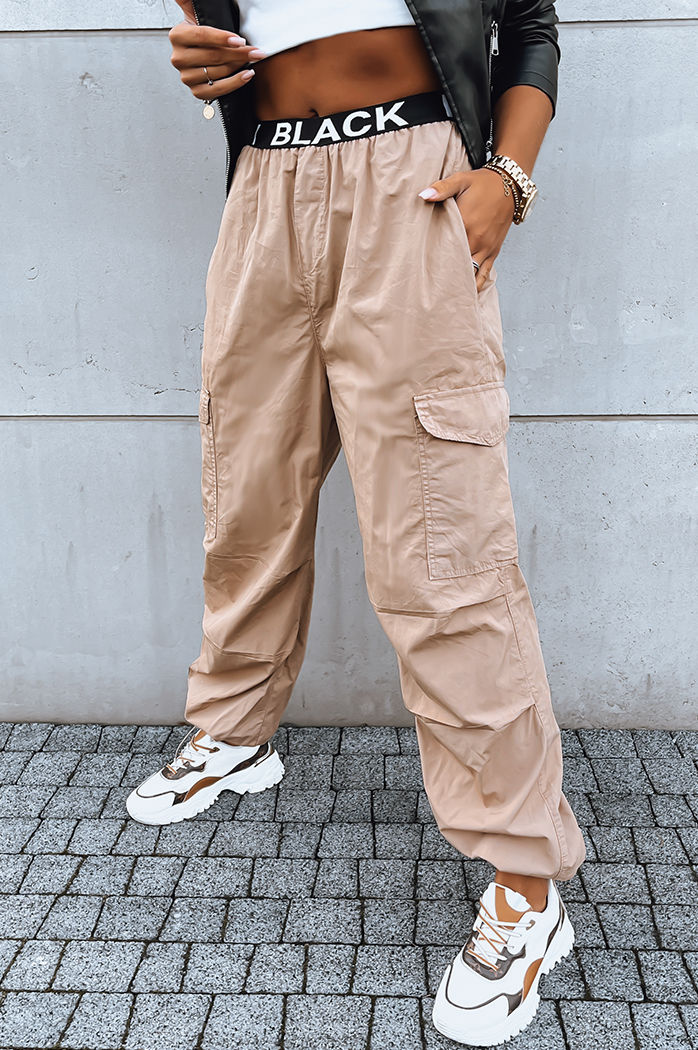 Spodnie damskie spadochronowe DAVOS beżowe Dstreet UY1672