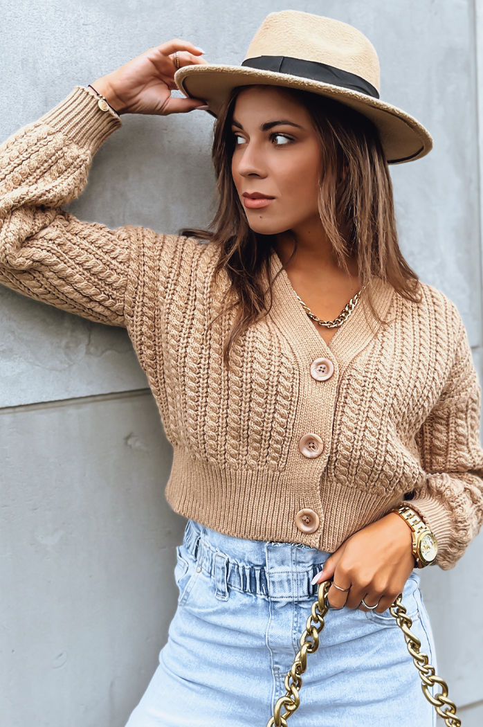 Sweter damski MINERWA kamelowy Dstreet MY2200