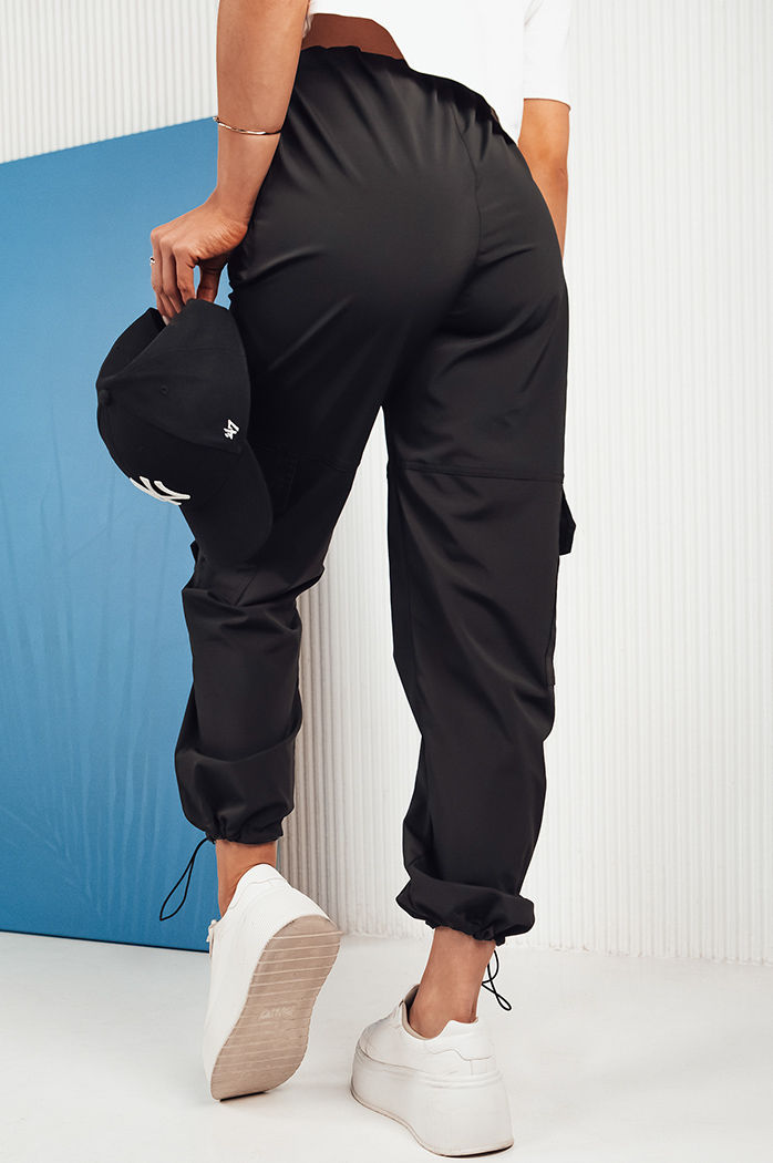 Spodnie damskie spadochronowe Couture Queen czarne Dstreet UY1677