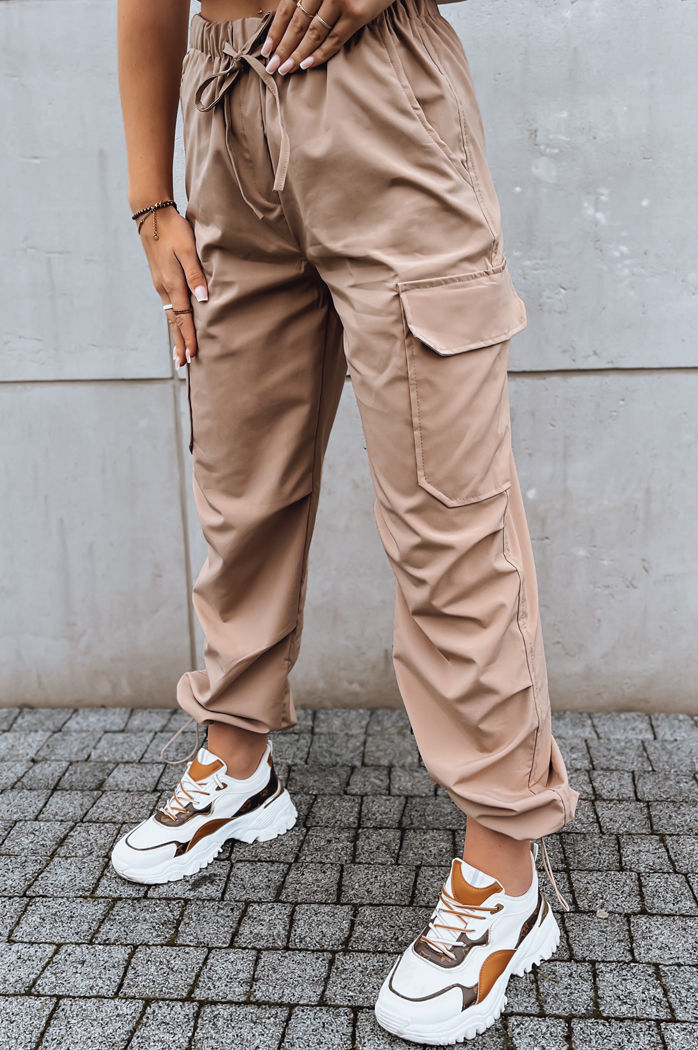 Spodnie damskie spadochronowe ALBUS beżowe Dstreet UY1678