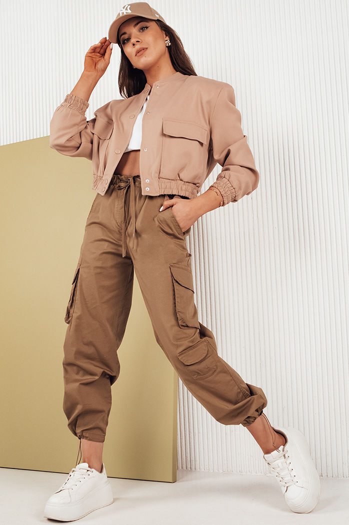 Spodnie damskie spadochronowe MIRI kamelowe Dstreet UY1680