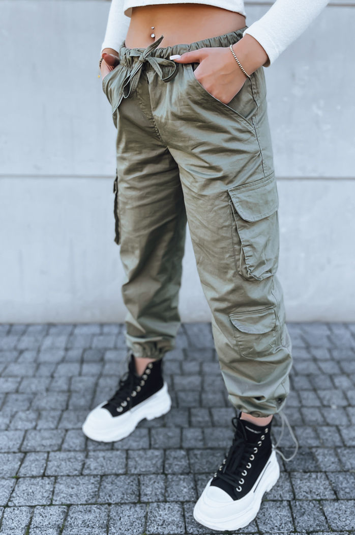 Spodnie damskie spadochronowe MIRI zielone Dstreet UY1682