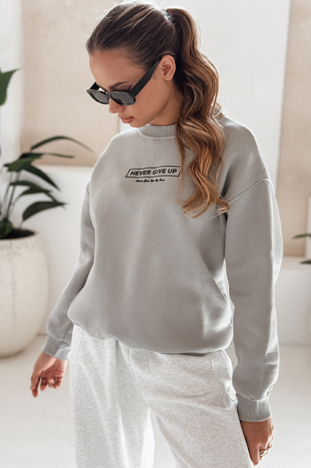 Bluza damska oversize NEVER szara Dstreet BY1230