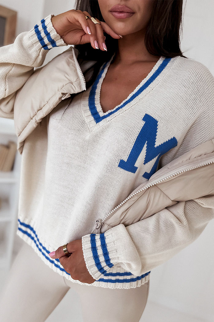 Sweter damski oversize MIRAGE kremowy Dstreet MY2222