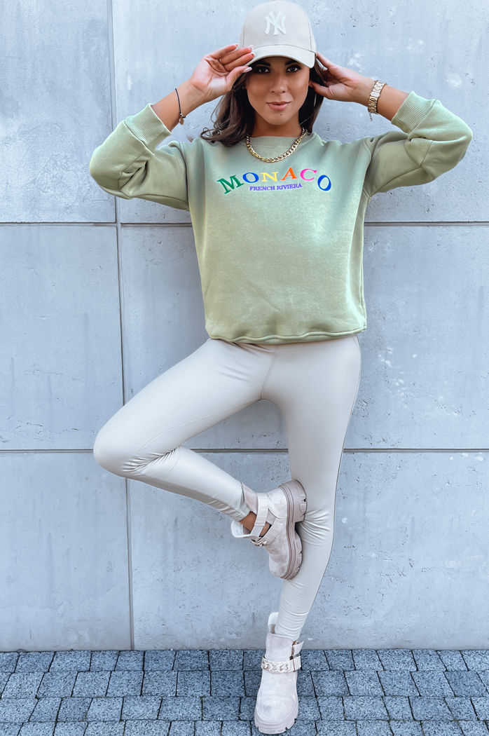 Bluza damska oversize MONACO ciemnozielona Dstreet BY1233