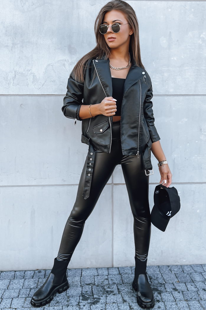 Kurtka skórzana damska ramoneska VOGUE GLAM czarna Dstreet TY3898