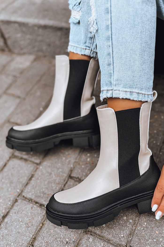 Botki damskie FROSTFALL beżowe Dstreet ZY0355