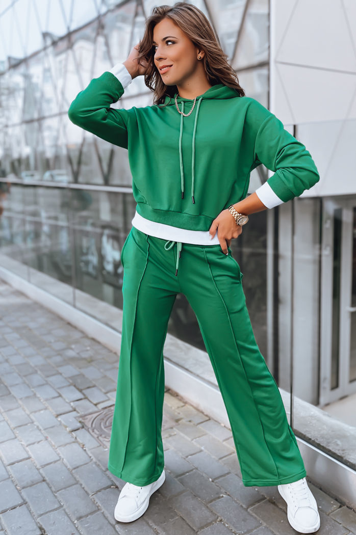 Komplet dresowy damski SANELIS ciemnozielony Dstreet AY0989