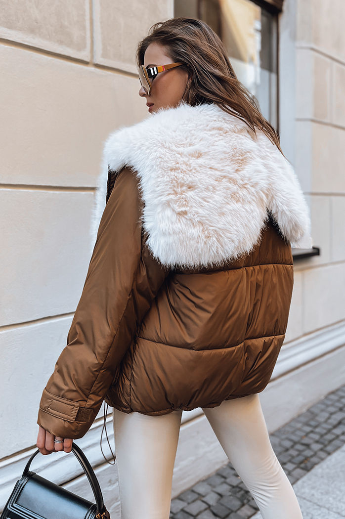 Kurtka zimowa damska oversize BRILLIANCE brązowa Dstreet TY3910