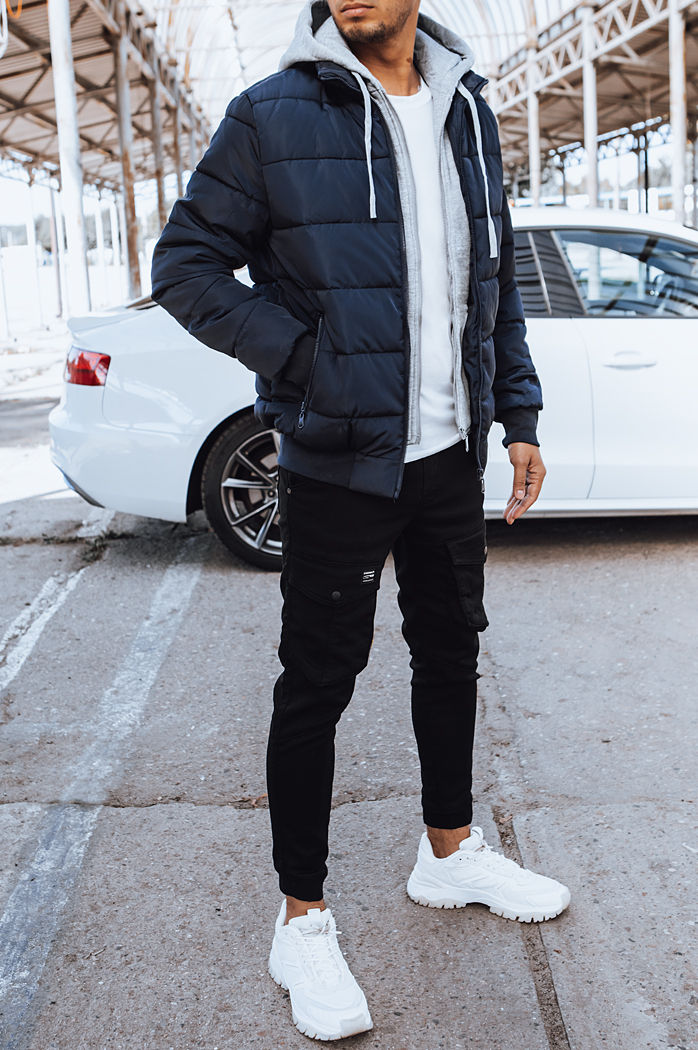 Kurtka zimowa męska pikowana granatowa Dstreet TX4547