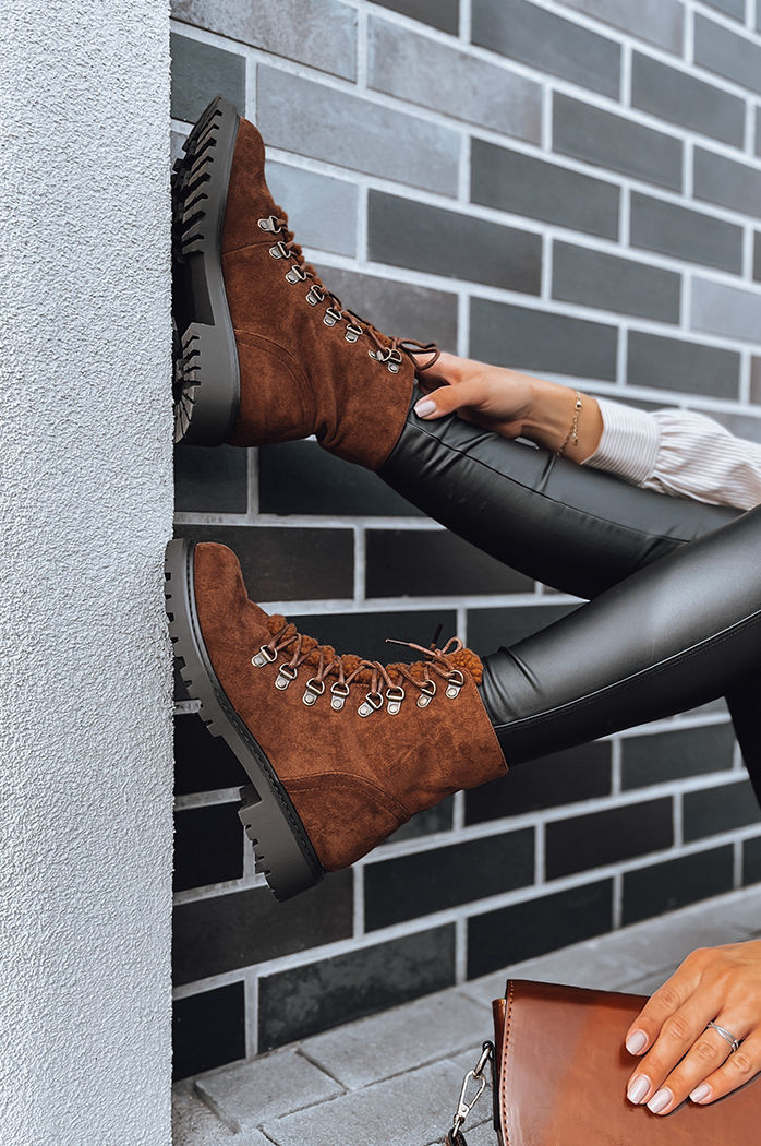 Botki damskie FOXGLOWE kamelowe Dstreet ZY0392