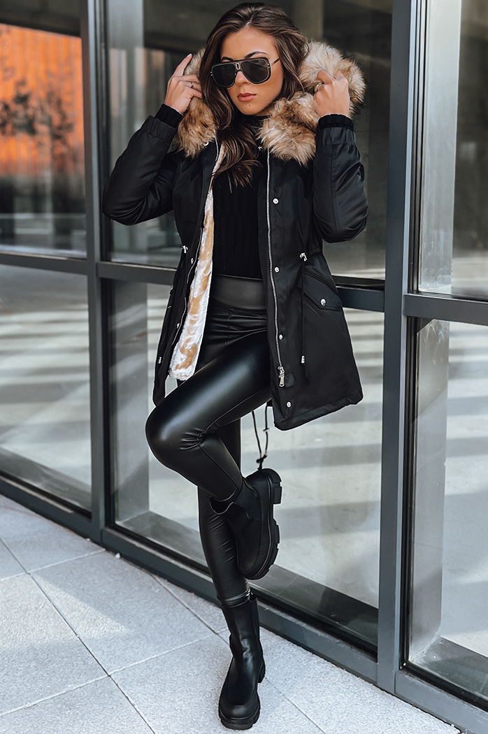Kurtka zimowa damska parka GARNET czarna Dstreet TY3947