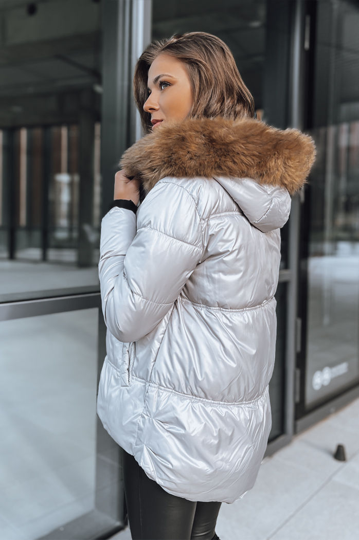 Kurtka zimowa damska pikowana SPARKLE szara Dstreet TY3952