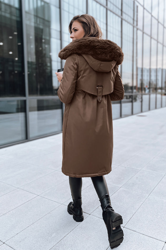 Kurtka zimowa damska parka LUSTER brązowa Dstreet TY3956