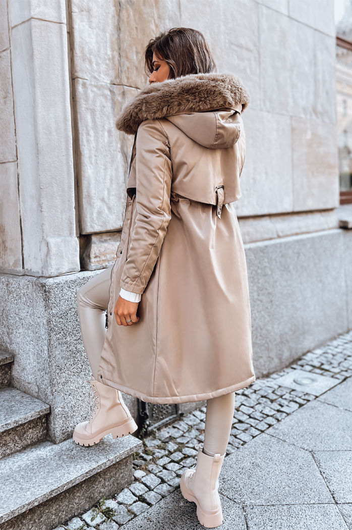 Kurtka zimowa damska parka LUSTER beżowa Dstreet TY3958