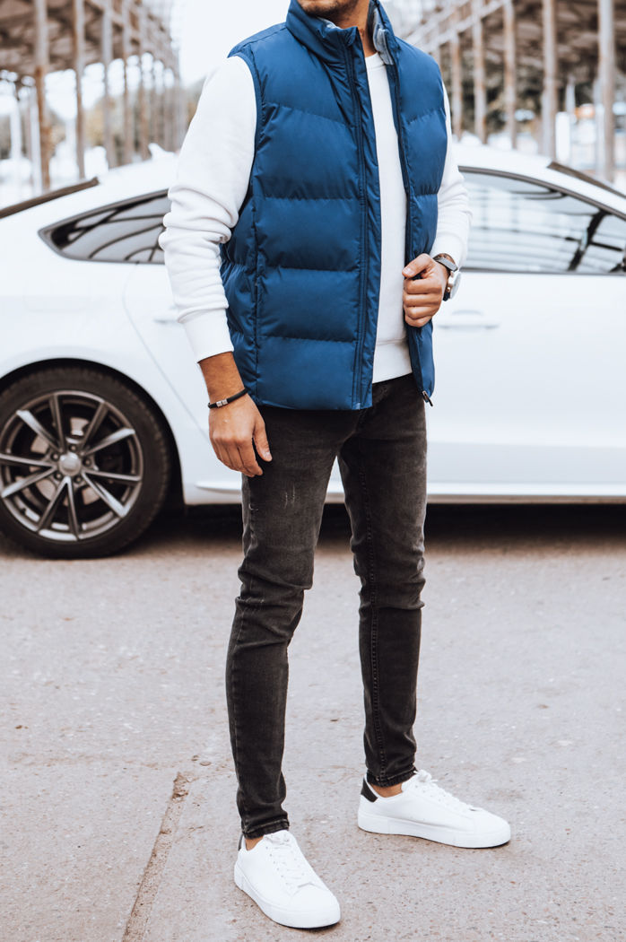 Kamizelka męska pikowana niebieska Dstreet TX4569