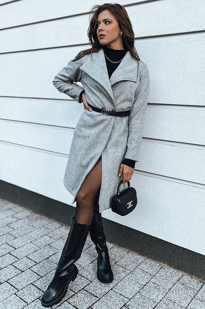 Płaszcz damski CELESTIA jasnoszary Dstreet NY0649