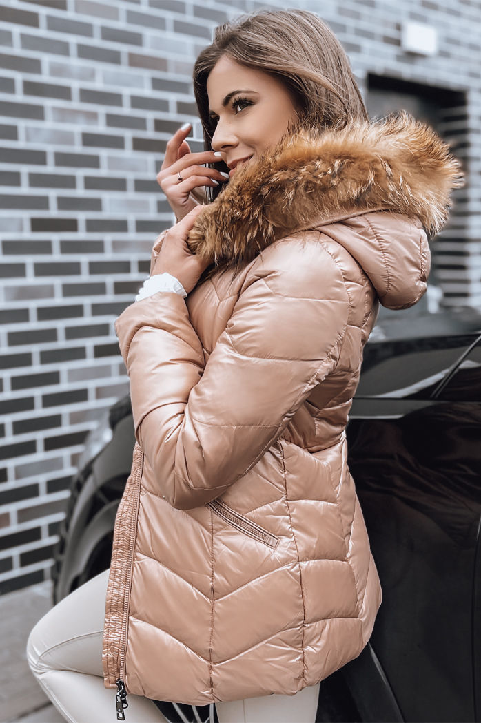 Kurtka zimowa damska EMBRACE kamelowa Dstreet TY3995