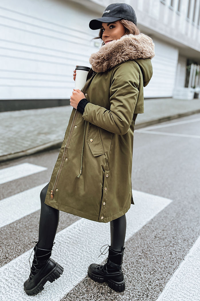 Kurtka zimowa damska parka NADER zielona Dstreet TY4031
