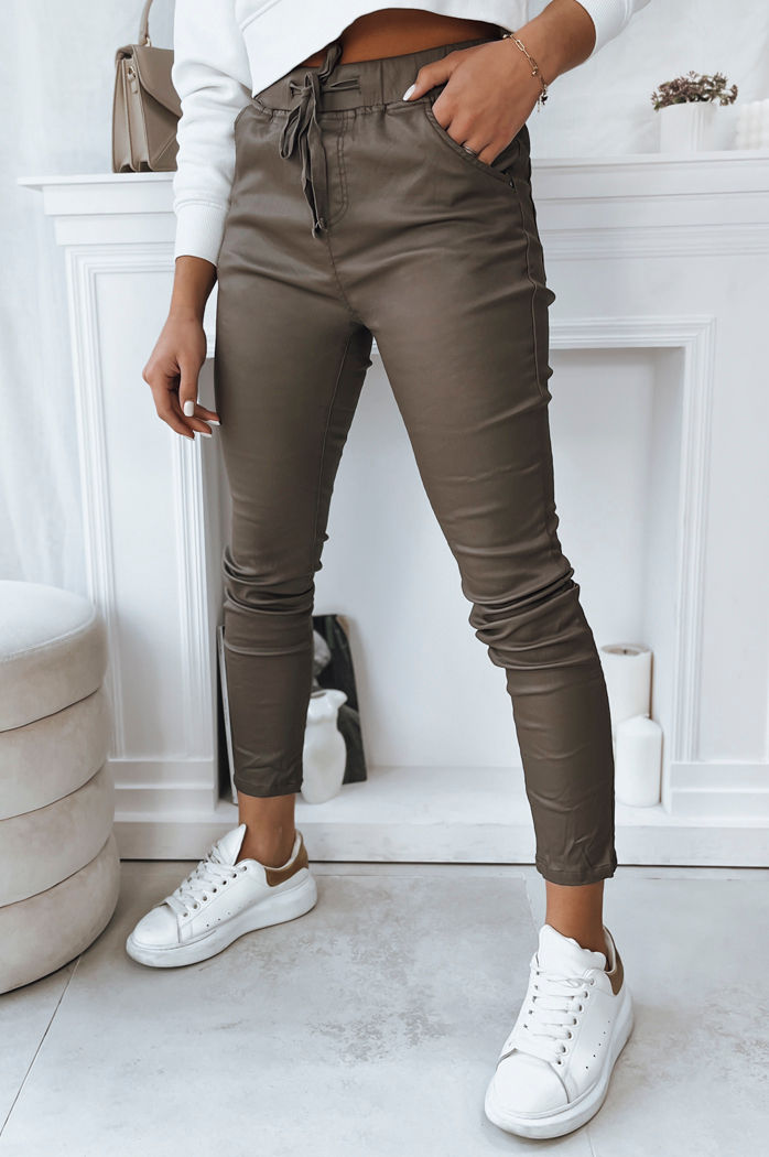 Spodnie damskie LIZZY ciemnobeżowe  Dstreet UY1775