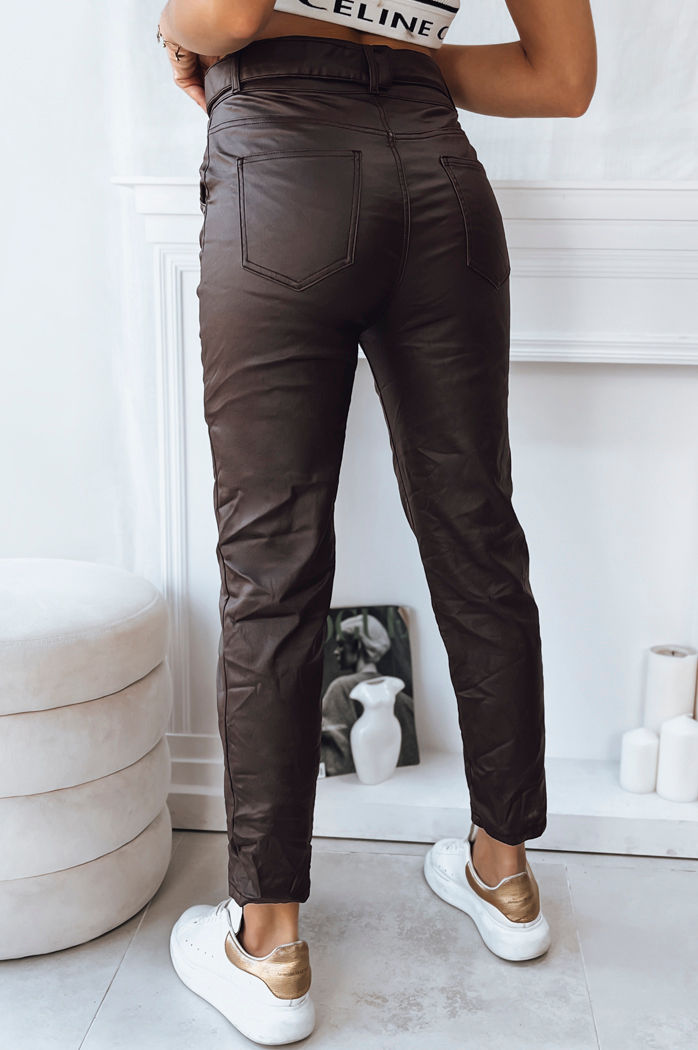 Spodnie damskie VIOLA ciemnobrązowe Dstreet UY1780