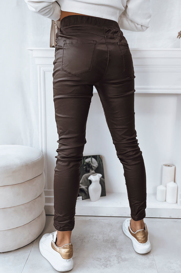 Spodnie damskie LIZZY ciemnobrązowe Dstreet UY1783