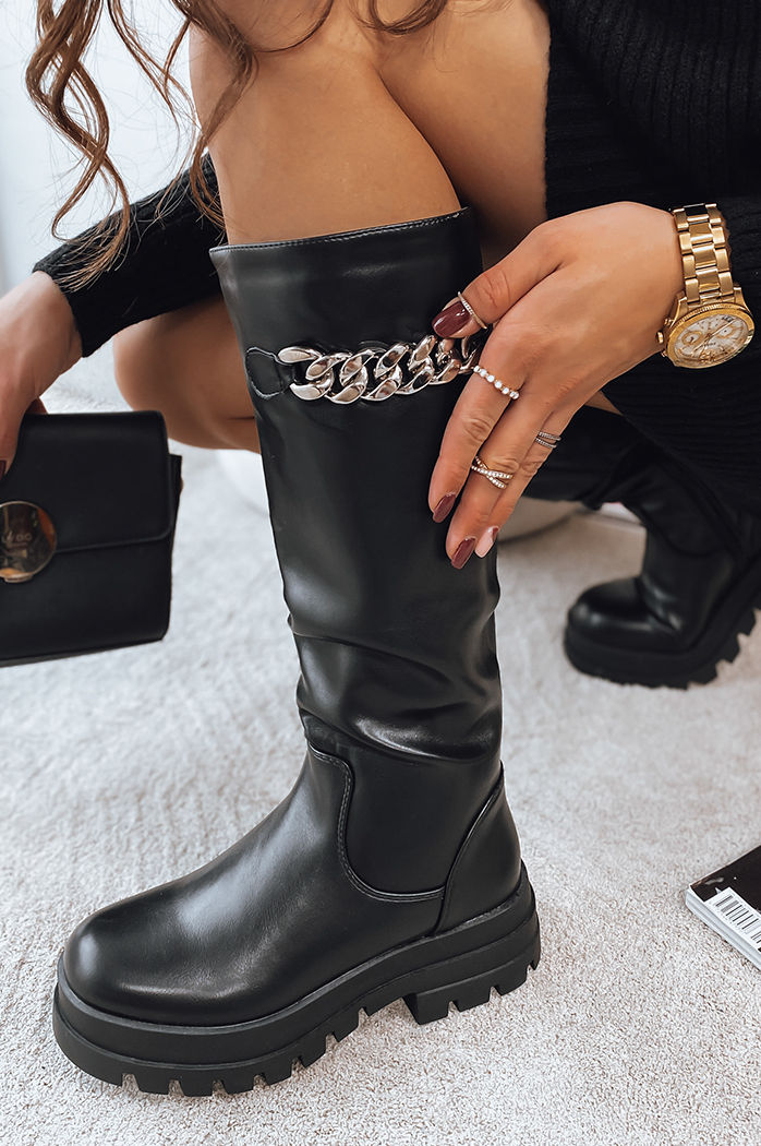 Kozaki damskie JOLIA czarne Dstreet ZY0430