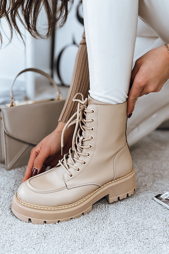 Botki damskie URBRAN beżowe Dstreet ZY0437