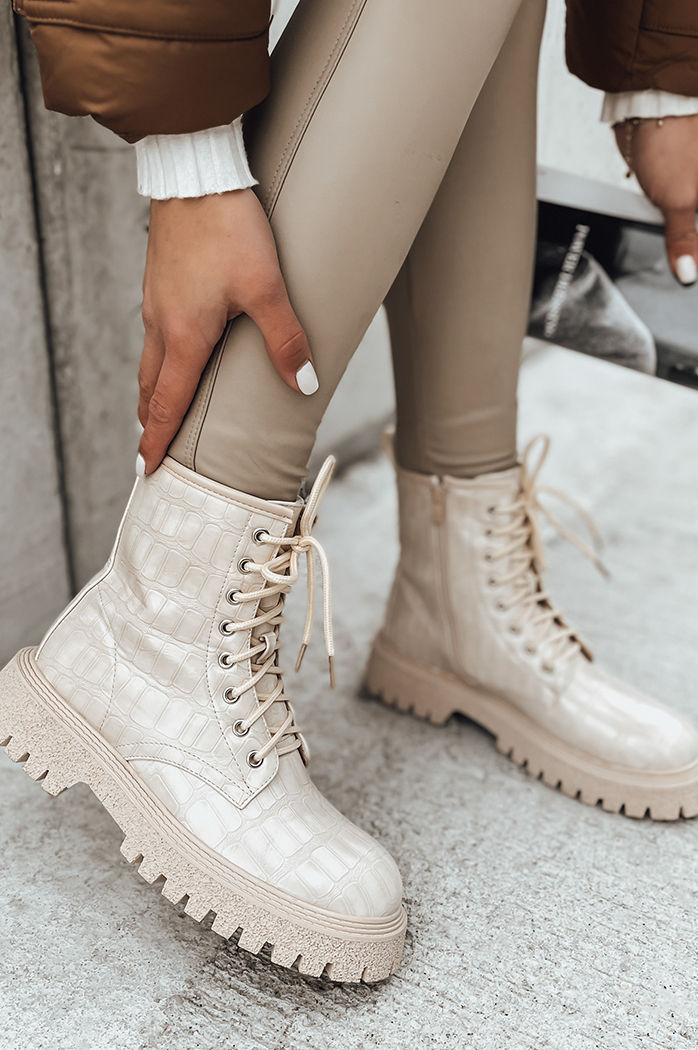 Botki damskie TENTIS beżowe Dstreet ZY0439